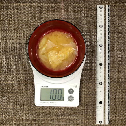 100gのねぎの味噌汁