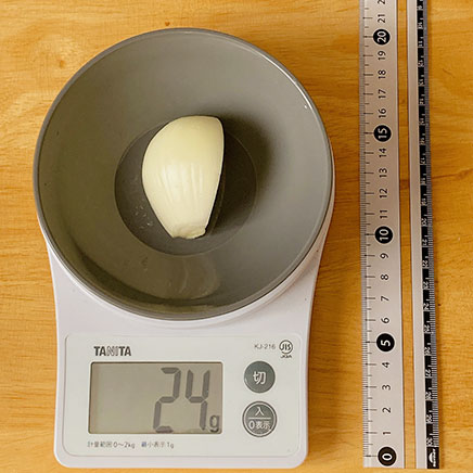 はつか大根の味噌汁1人前に使った玉ねぎ1/2個