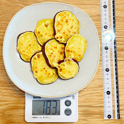 7切れ分・1人前のさつまいものチーズ焼き
