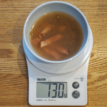 スープカップ1杯・1人前のレンズマメのスープ