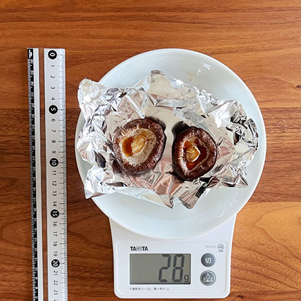 しいたけ2個分のしいたけのホイル焼き