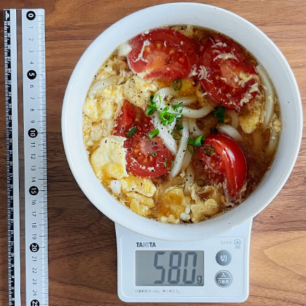 丼1杯・1人前のトマト卵うどん