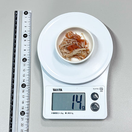 小鉢1杯分のえのきの明太子和え