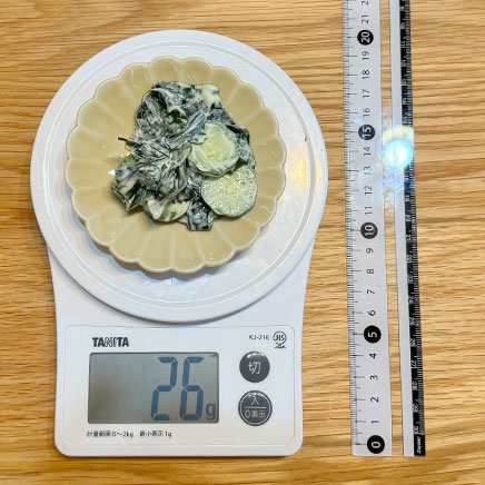 豆皿1皿分のわかめときゅうりのマヨネーズ和え