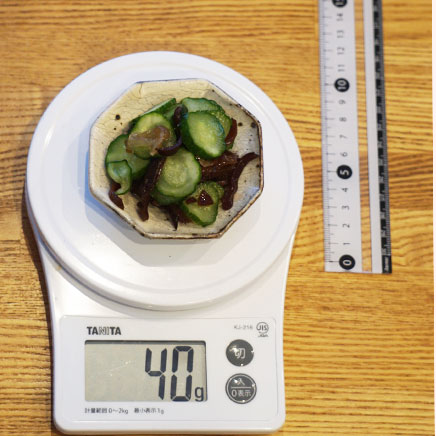 豆皿1皿分のきくらげときゅうりの酢の物