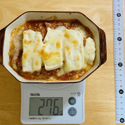 グラタン皿1皿・1人前の豆腐のラザニア