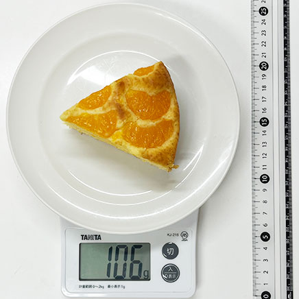 1/6カットのみかん缶詰のケーキ1切れ分