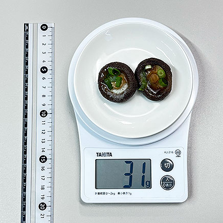 椎茸2個分の椎茸のバター醤油焼き