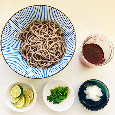 1人前のすだちおろしそばに使った材料