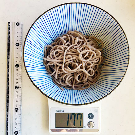 1人前のすだちおろしそばに使ったそば