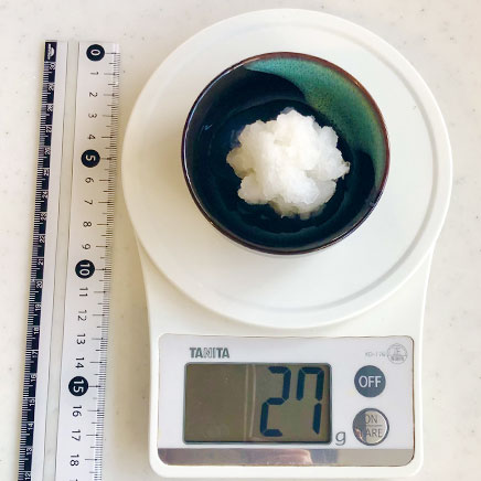 1人前のすだちおろしそばに使った大根おろし