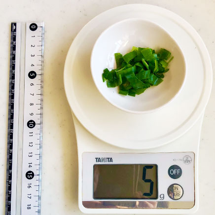 1人前のすだちおろしそばに使ったネギ