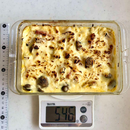 長方形の耐熱皿1皿分・2人前の長芋のグラタン