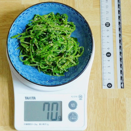 小皿1皿分のつまみ菜の胡麻和え