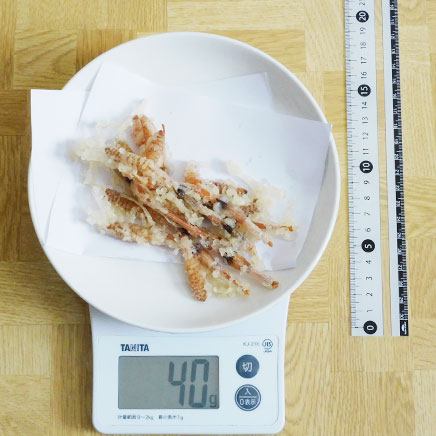 中皿1皿分のつくしの天ぷら