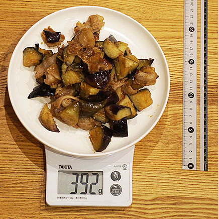 大皿1皿分のなすと豚肉の味噌炒め