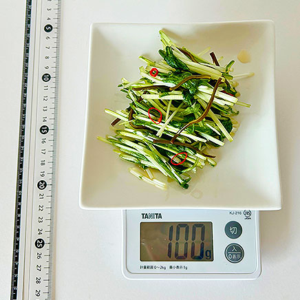 中皿1皿分の水菜の漬物