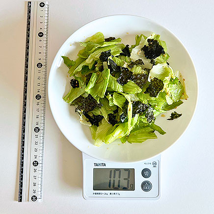 大皿1皿分のレタスと海苔のサラダ