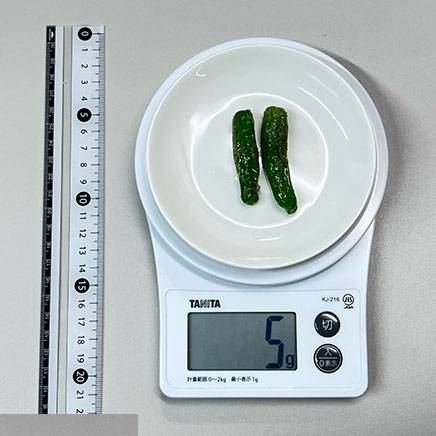 2本分のししとうの素揚げ