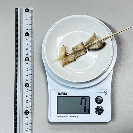 1本分のエリンギの串焼き