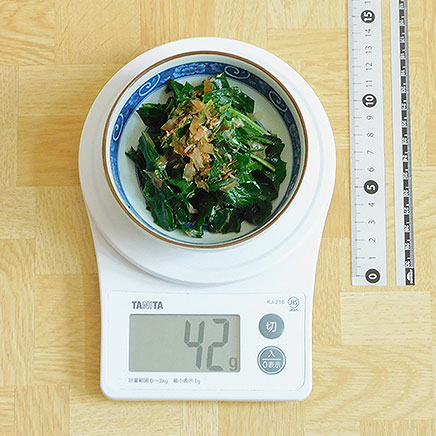 小鉢1個分のなずなのおひたし