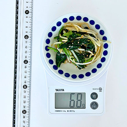 小皿1皿分のほうれん草ともやしのナムル