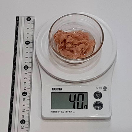 グラタン皿1皿分の豆腐とツナのグラタンに使ったツナ