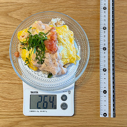 中皿1皿分の明太子オムライス