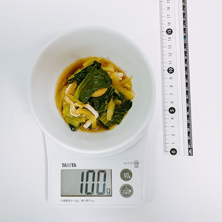 100g分のチンゲン菜の煮浸し