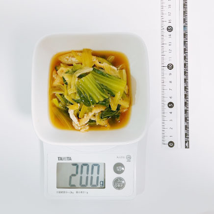 小鉢1杯分のチンゲン菜の煮浸し