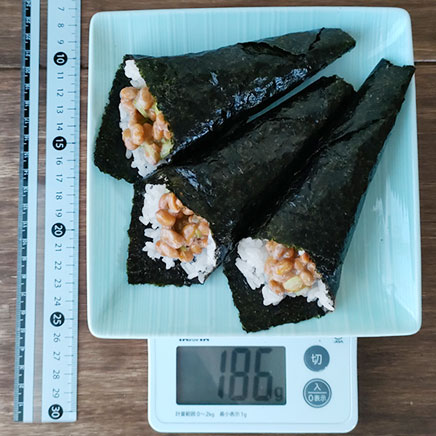 3本分の納豆手巻き寿司