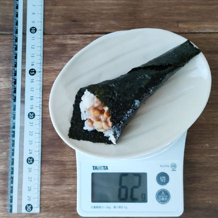 1本分の納豆手巻き寿司