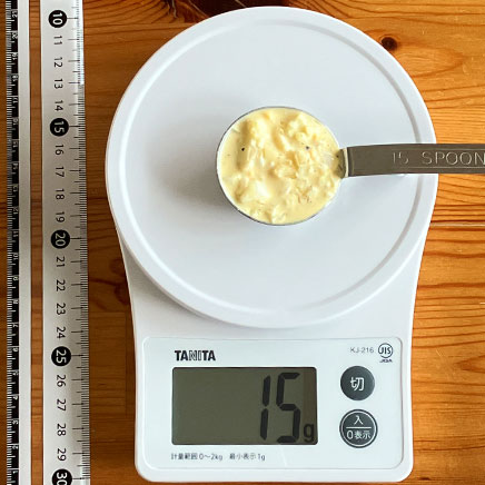 大さじ1杯分のらっきょうタルタルソース