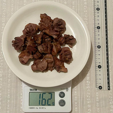 中皿1皿分の砂肝の塩焼き