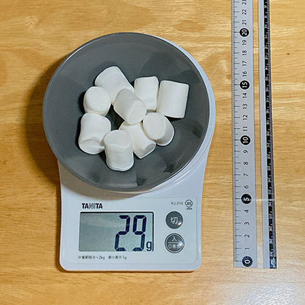 食パン1枚分のマシュマロトーストに使用したマシュマロ