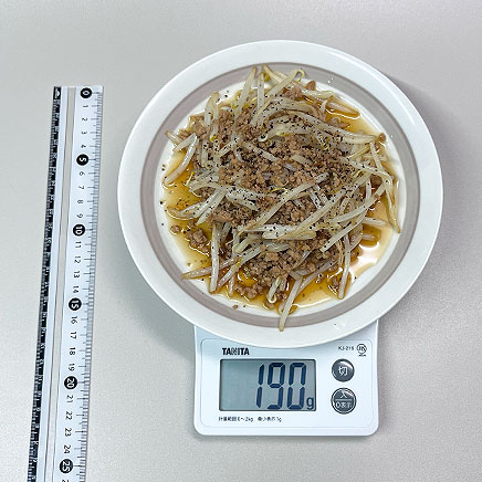 大皿1皿分のもやしとひき肉の炒め物