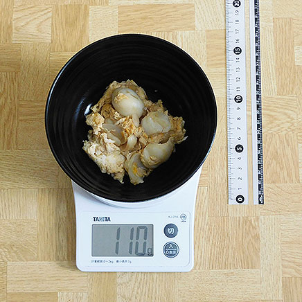 中鉢1杯分のゆり根の卵とじ