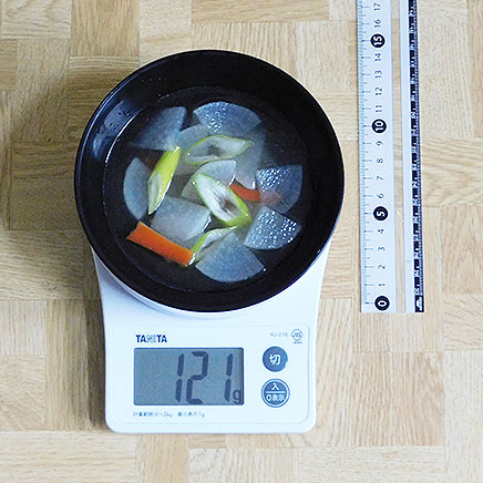 汁椀（小）1杯分の大根汁