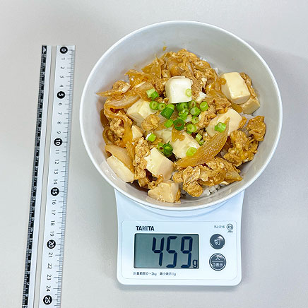 丼1杯・1人前の豆腐の卵とじ丼