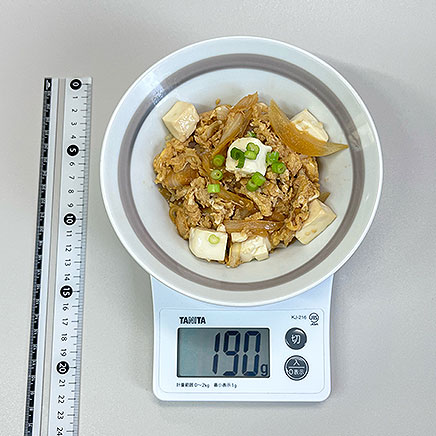 中椀1杯分の豆腐の卵とじ丼