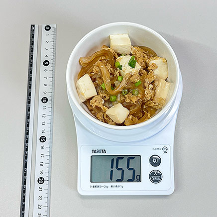 小椀1杯分の豆腐の卵とじ丼