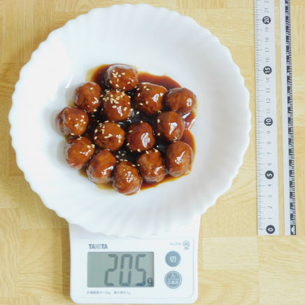 中皿1皿分の照り焼きミートボール