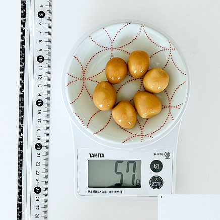 6個分のうずらの卵の醤油漬け