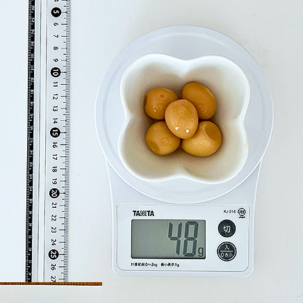 5個分のうずらの卵の醤油漬け