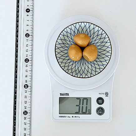 3個分のうずらの卵の醤油漬け