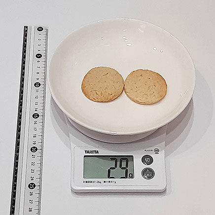 2枚分のタピオカ粉クッキー