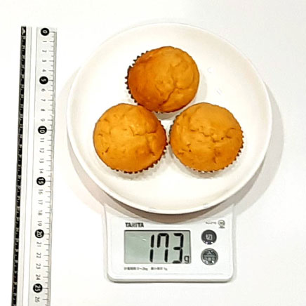 3個分のにんじんマフィン