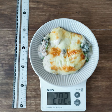 中皿1皿分のほうれん草のグラタン