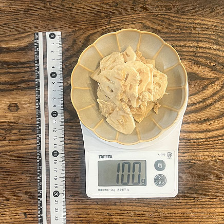 100g分のレンコンとツナのサラダ