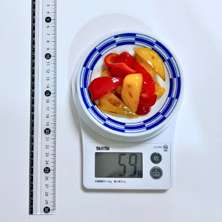 小皿1皿分のパプリカのソテー